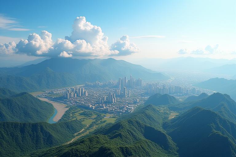 Foto aerea di un paesaggio realizzata con un drone