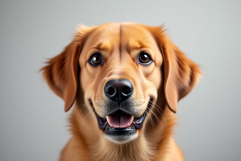 Ritratto professionale di un cane in uno studio fotografico