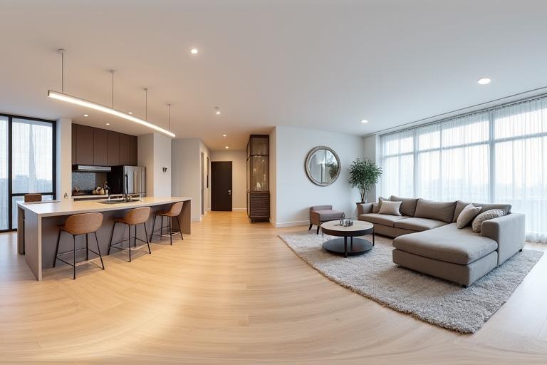 Foto panoramica a 360 gradi di un interno per un virtual tour